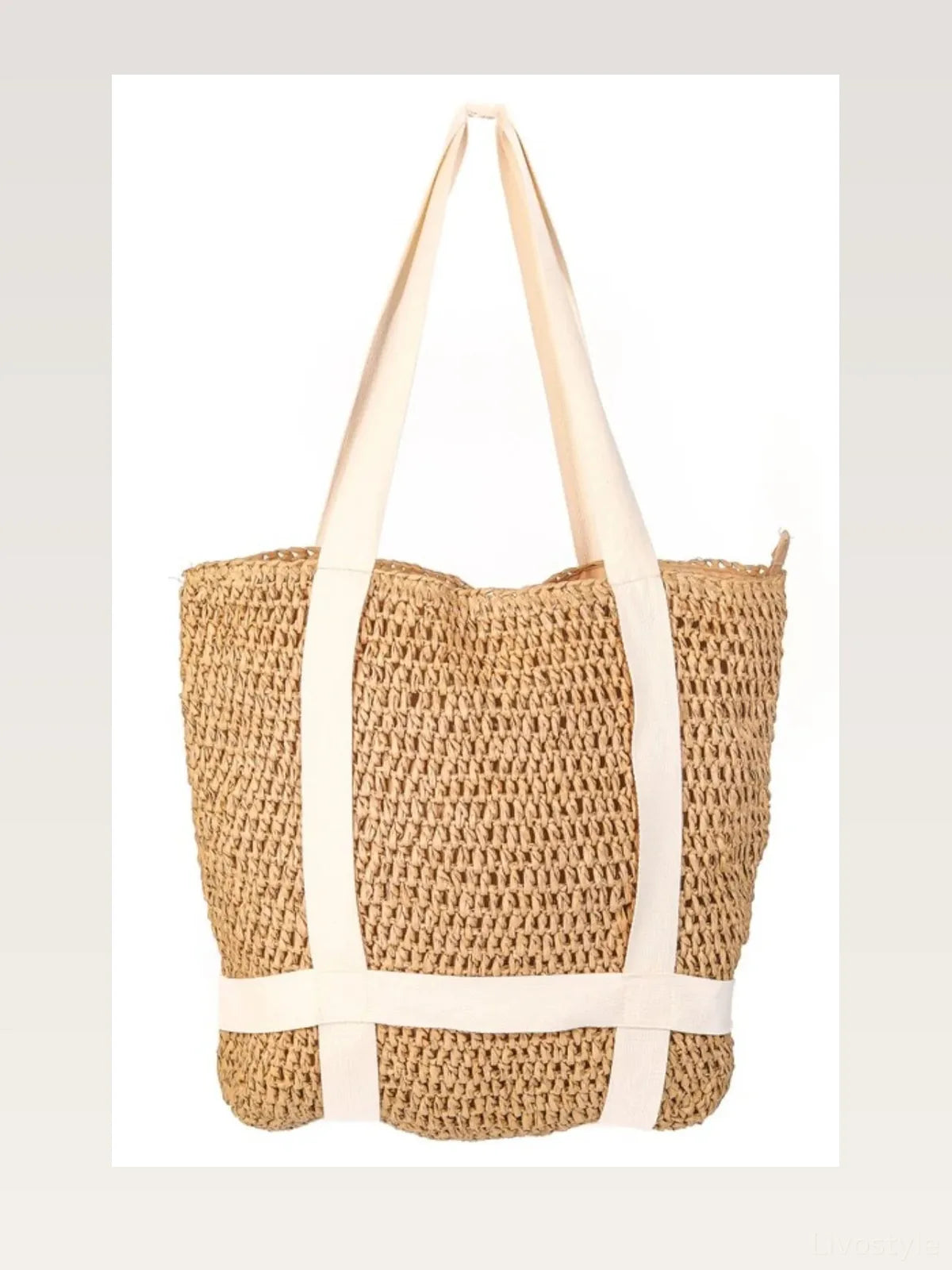 Straw Braided Hat Carrier Tote Bag — styled showcase — Livostyle