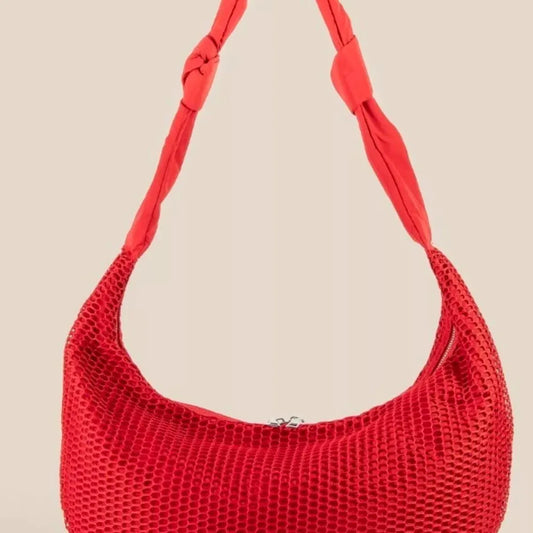 Textured Mesh Knot Shoulder Bag — square view — Livostyle