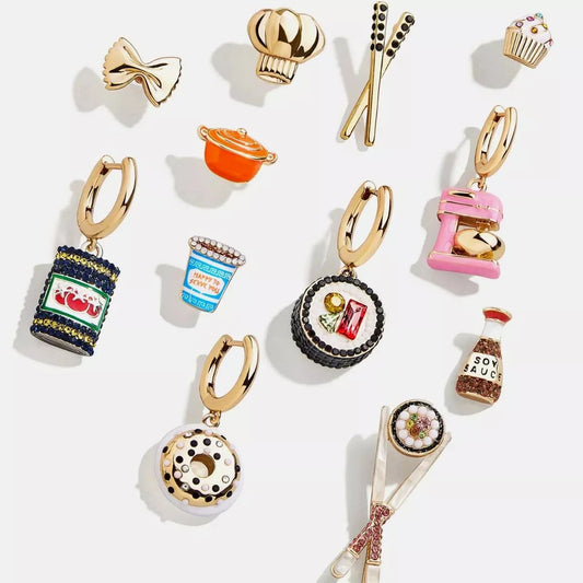 Food Theme Copper Asymmetry Earring — square view — Livostyle