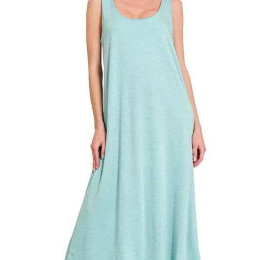 French Terry Twisted Strap Midi Dress — square view — Livostyle