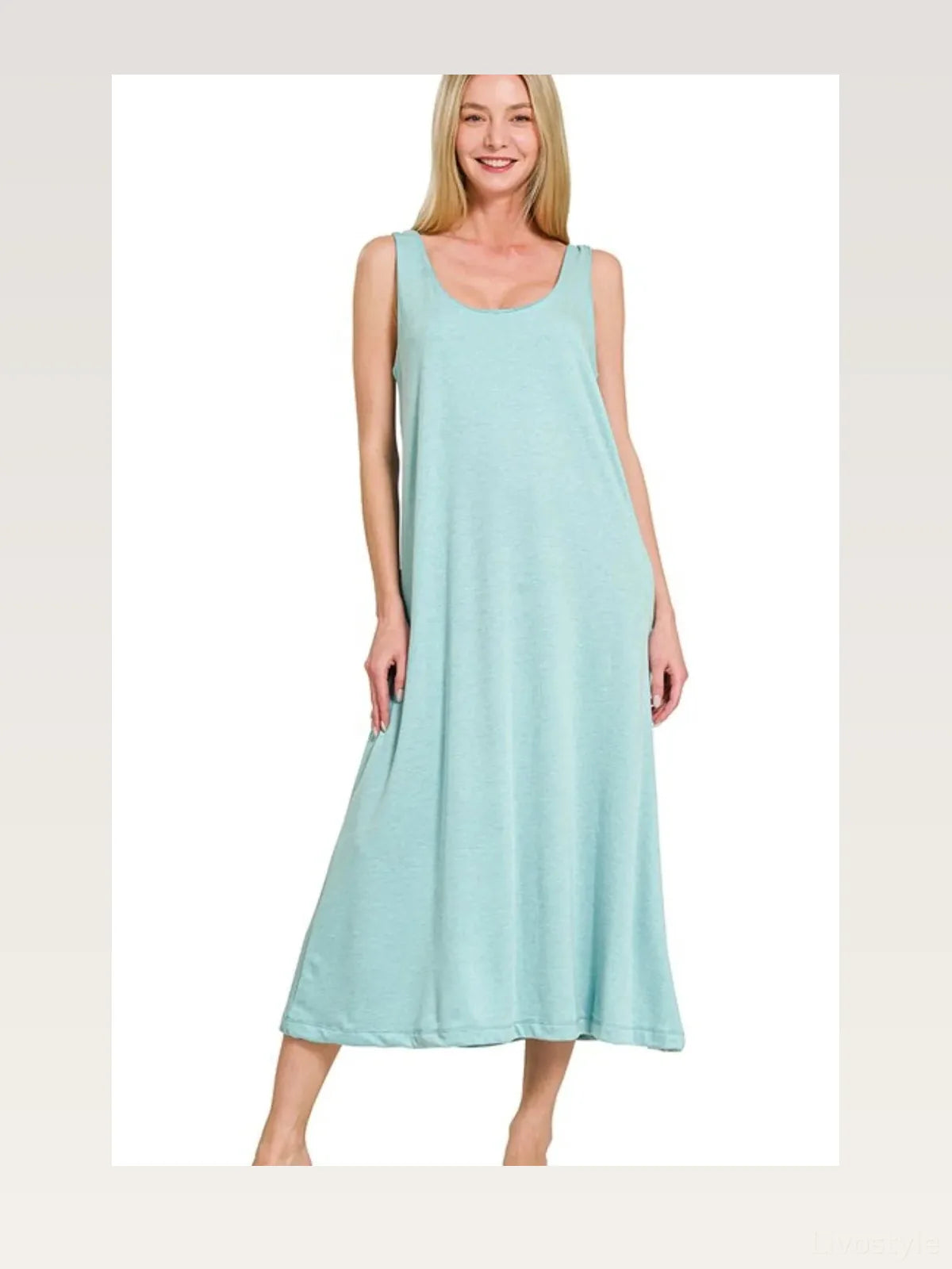 French Terry Twisted Strap Midi Dress — styled showcase — Livostyle