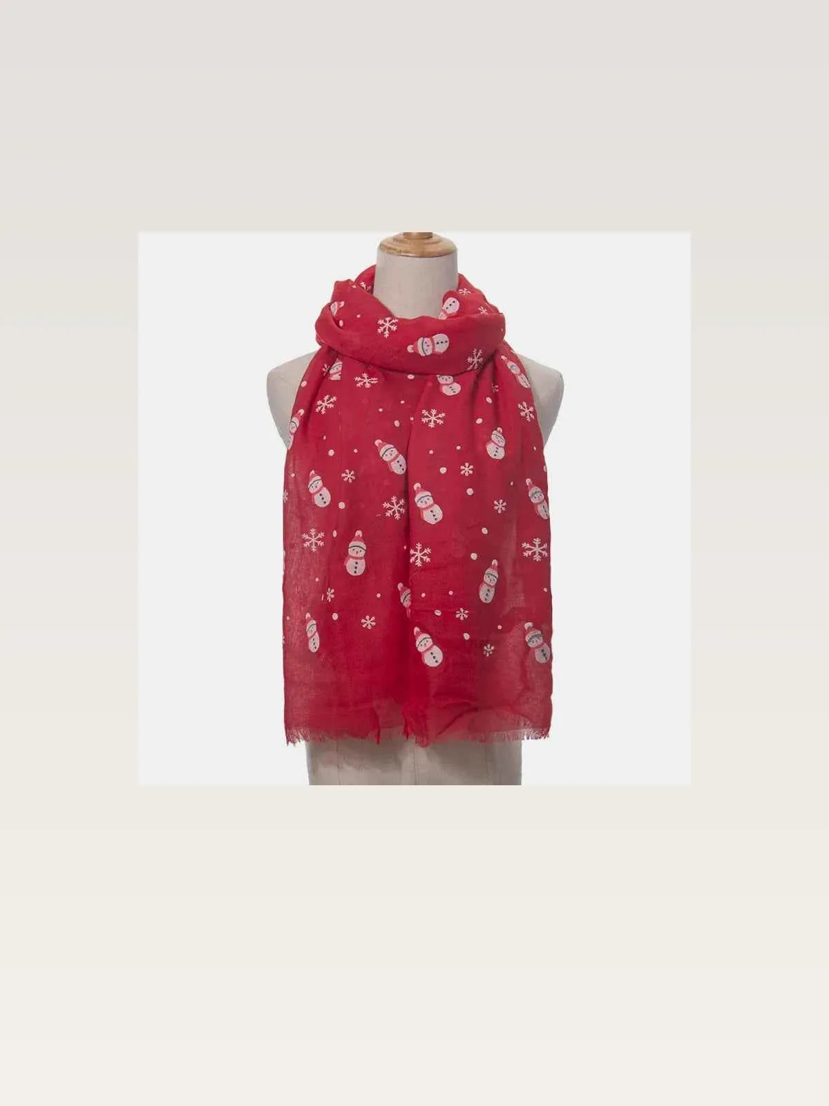 Fringe Snowman Polyester Scarf — styled showcase — Livostyle