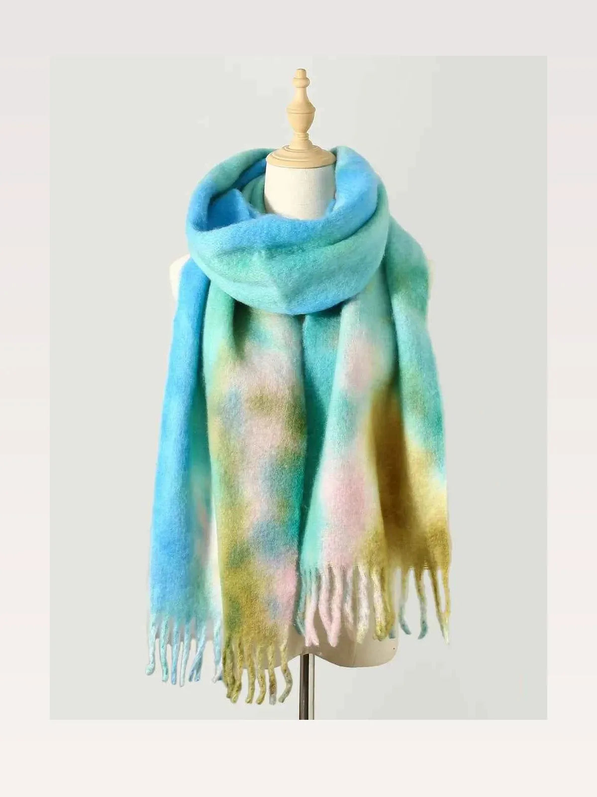 Fringe Tie-Dye Polyester Scarf — styled showcase — Livostyle