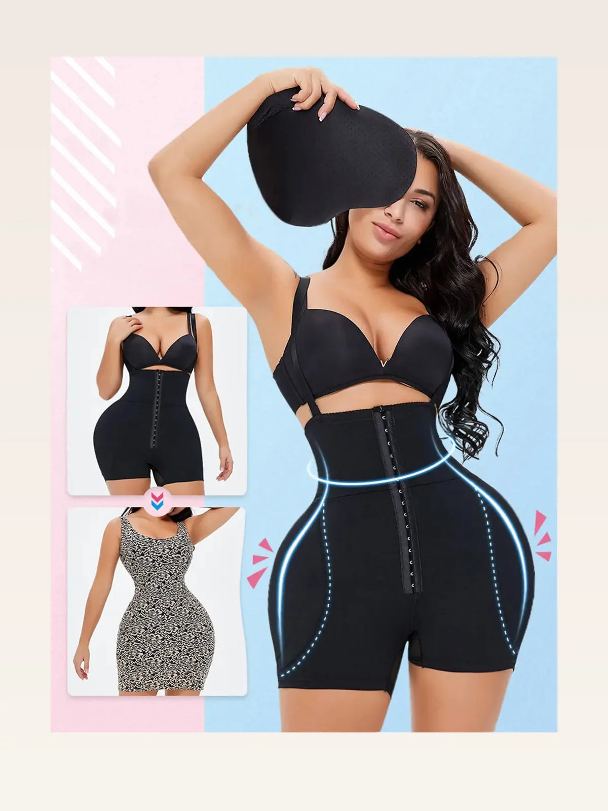 Hook-and-Eye Under-Bust Shaping Bodysuit — styled showcase — Livostyle