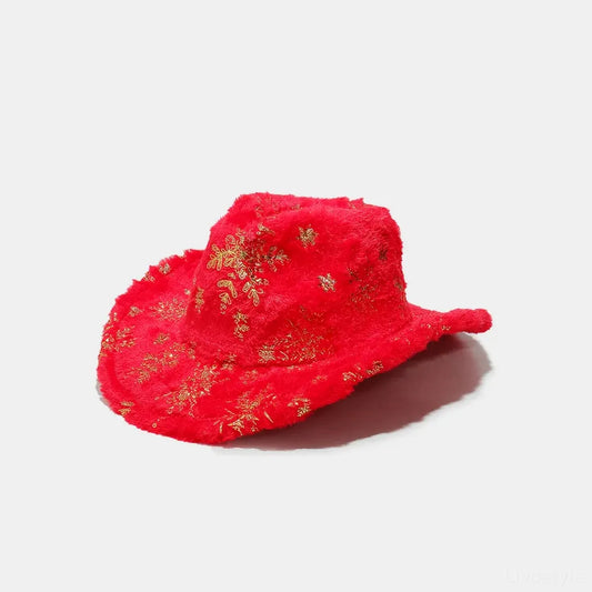 Fuzzy Snowflakes Polyester Hat — square view — Livostyle