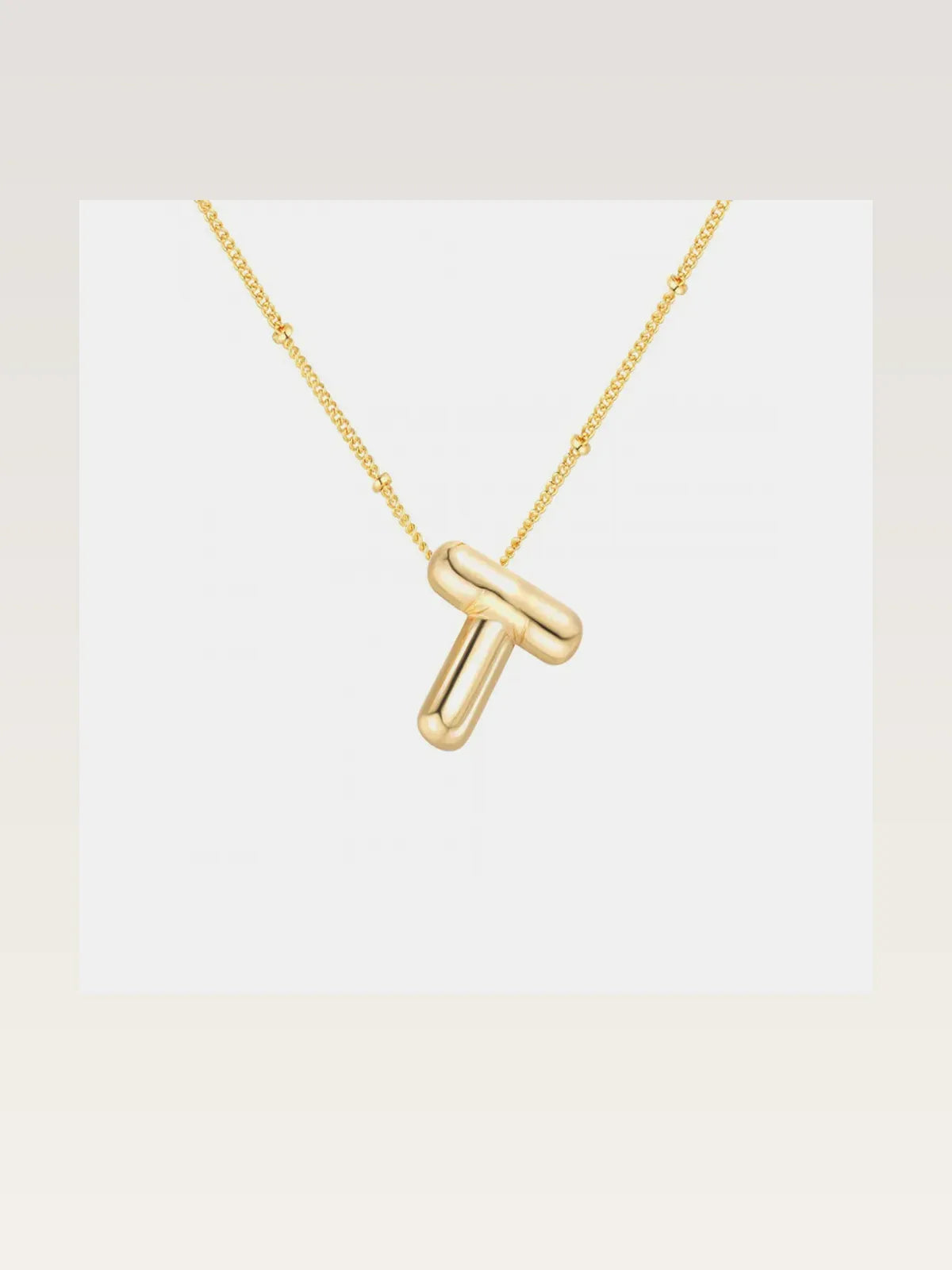 Gold-Plated Bubble Initial T Necklace — styled showcase — Livostyle