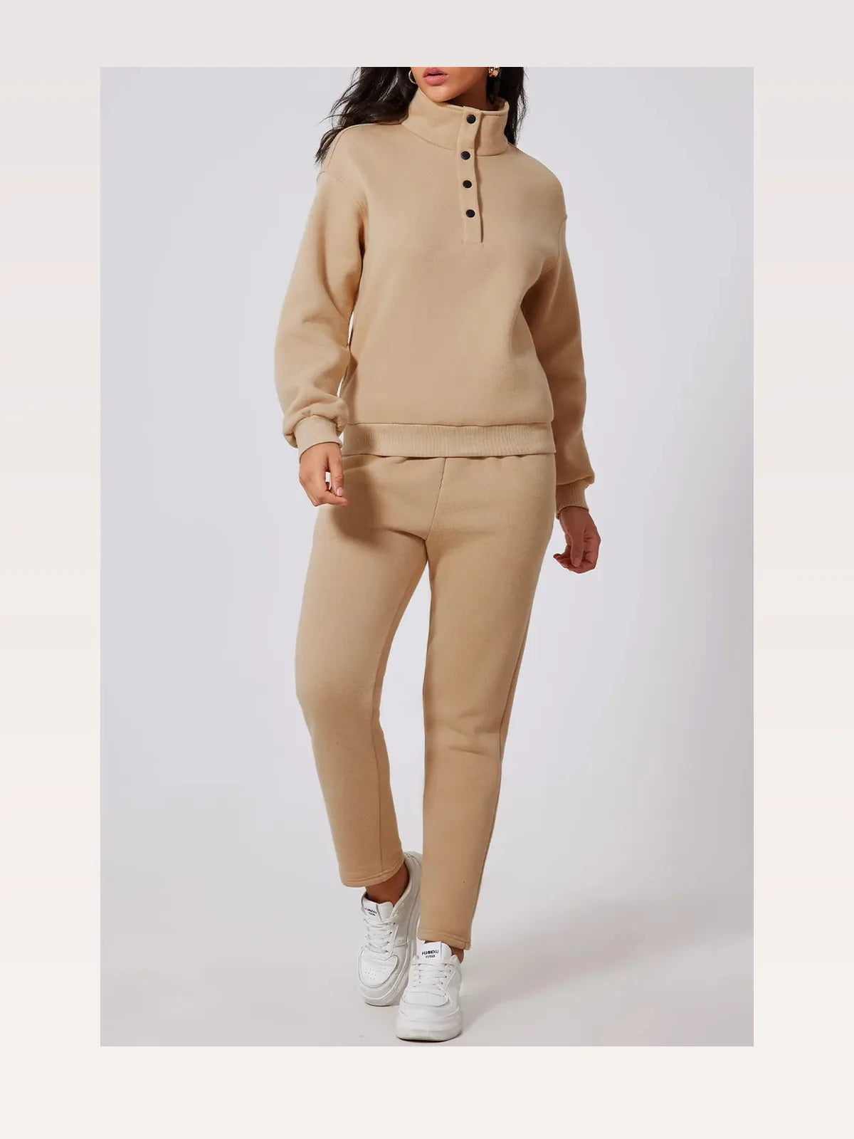 Half Snap Turtleneck Top and Pants Active Set — styled showcase — Livostyle