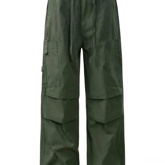Men's Cargo Pants with Drawstring Hem — square view — Livostyle
