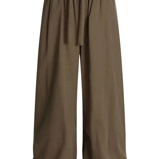 Men's Wide Leg Drawstring Elastic Waist Pants — square view — Livostyle