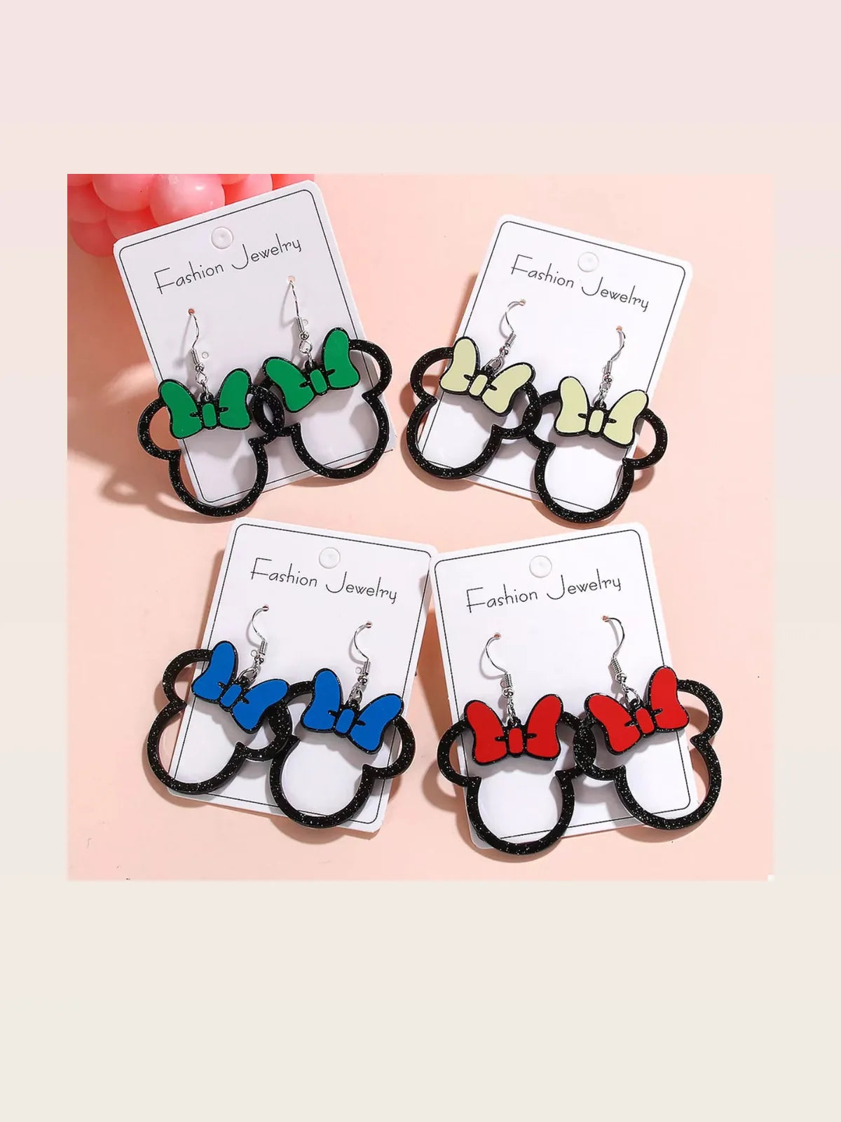 Mickey Mouse Bow Drop Earrings — styled showcase — Livostyle