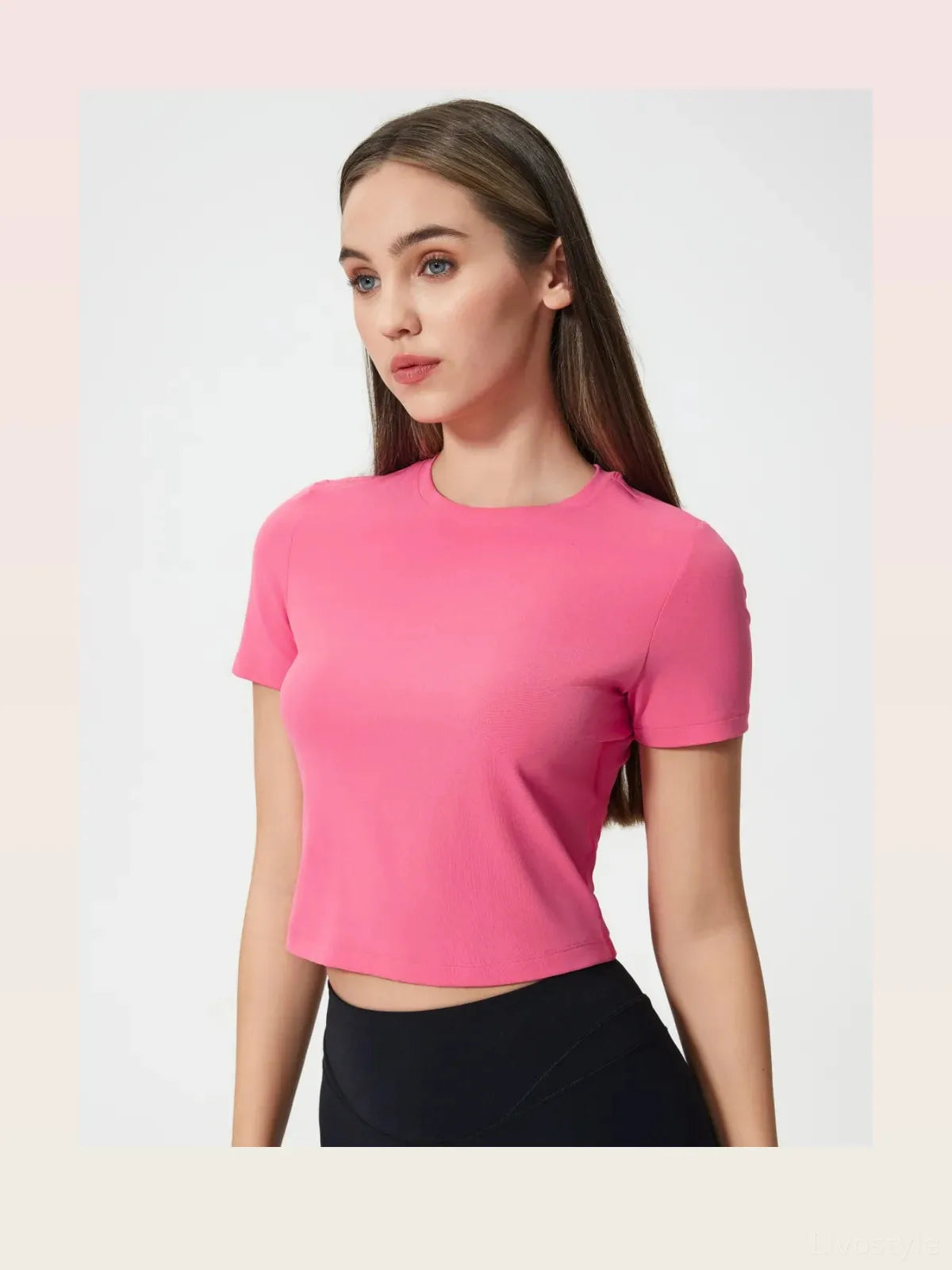 Round Neck Short Sleeve Active T-Shirt — styled showcase — Livostyle