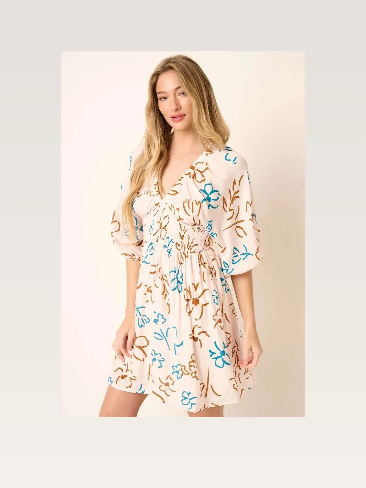 Flower Print Mocked Waist Mini Dress — styled showcase — Livostyle