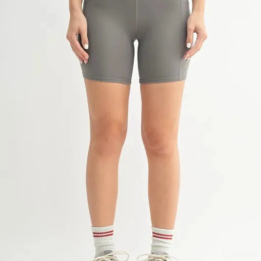 Venice Cloud Light Sculpt Biker Shorts in NEW PEWTER — square view — Livostyle