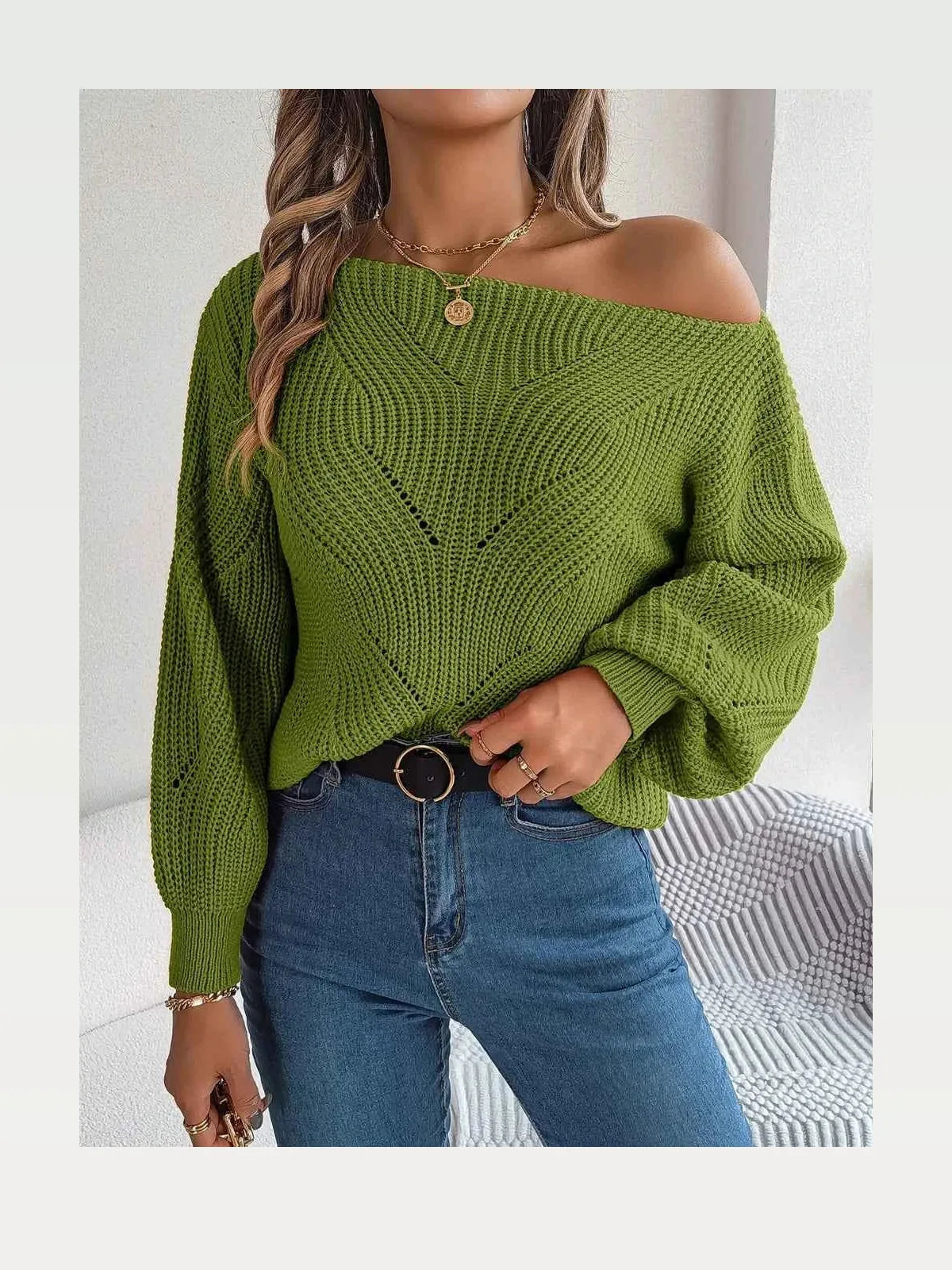 Openwork Long Sleeve Sweater — styled showcase — Livostyle