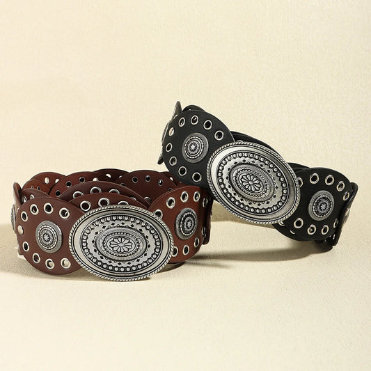 Oval PU Belt — square view — Livostyle