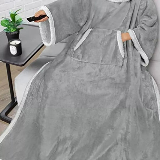 Oversized Wearable Blanket Hoodie Lounge Nightgown — square view — Livostyle