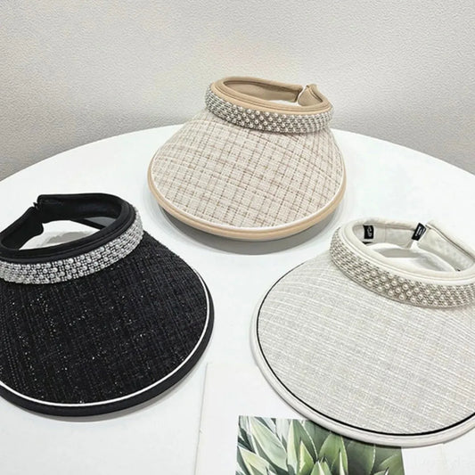 Pearl Detail Sunscreen Hat — square view — Livostyle