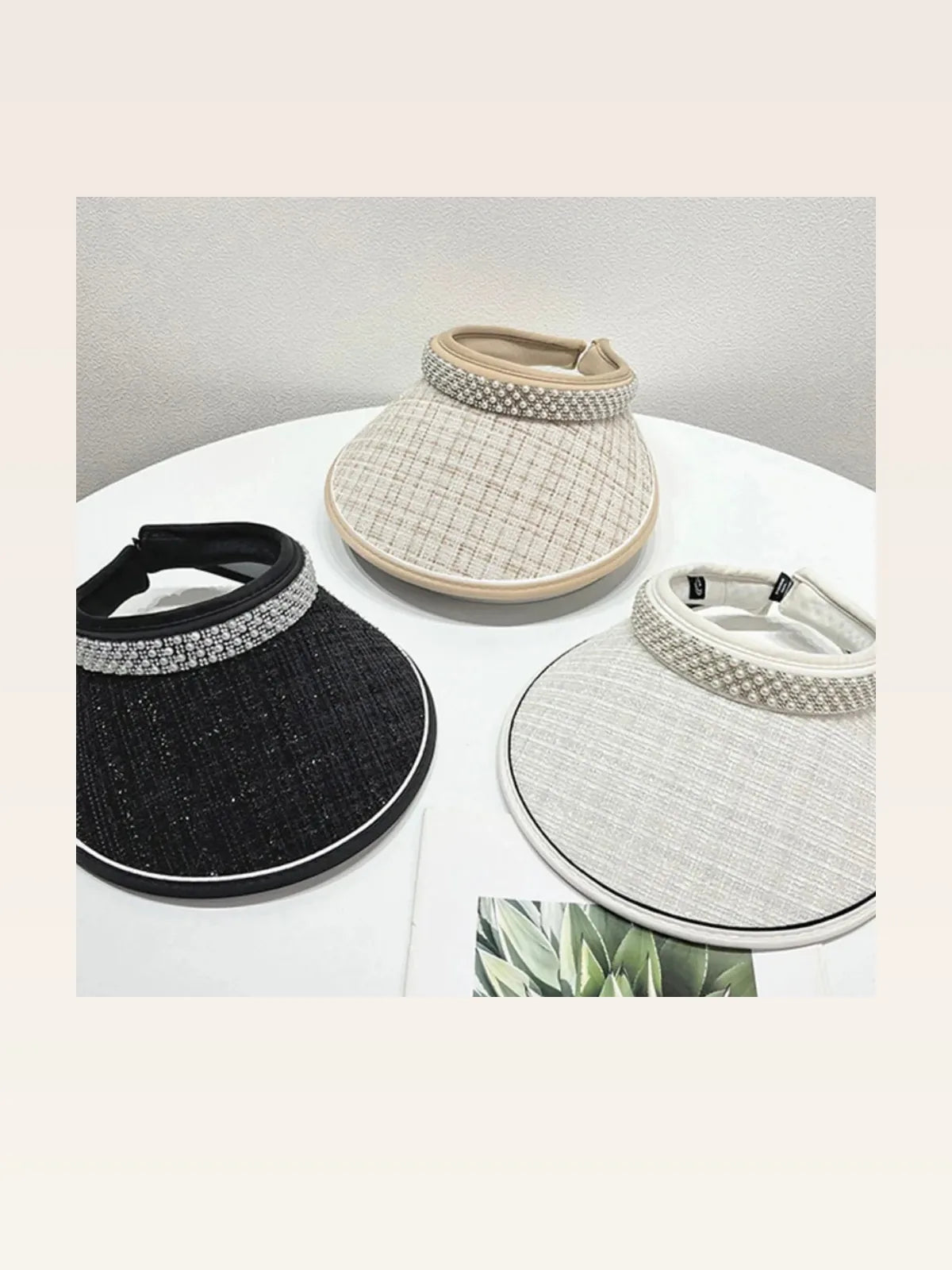 Pearl Detail Sunscreen Hat — styled showcase — Livostyle