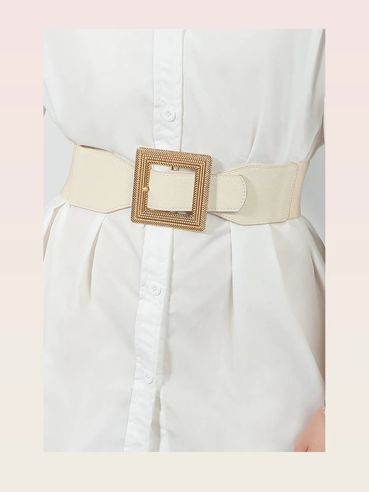 Brown Collared Casual PU Leather Belt — styled showcase — Livostyle