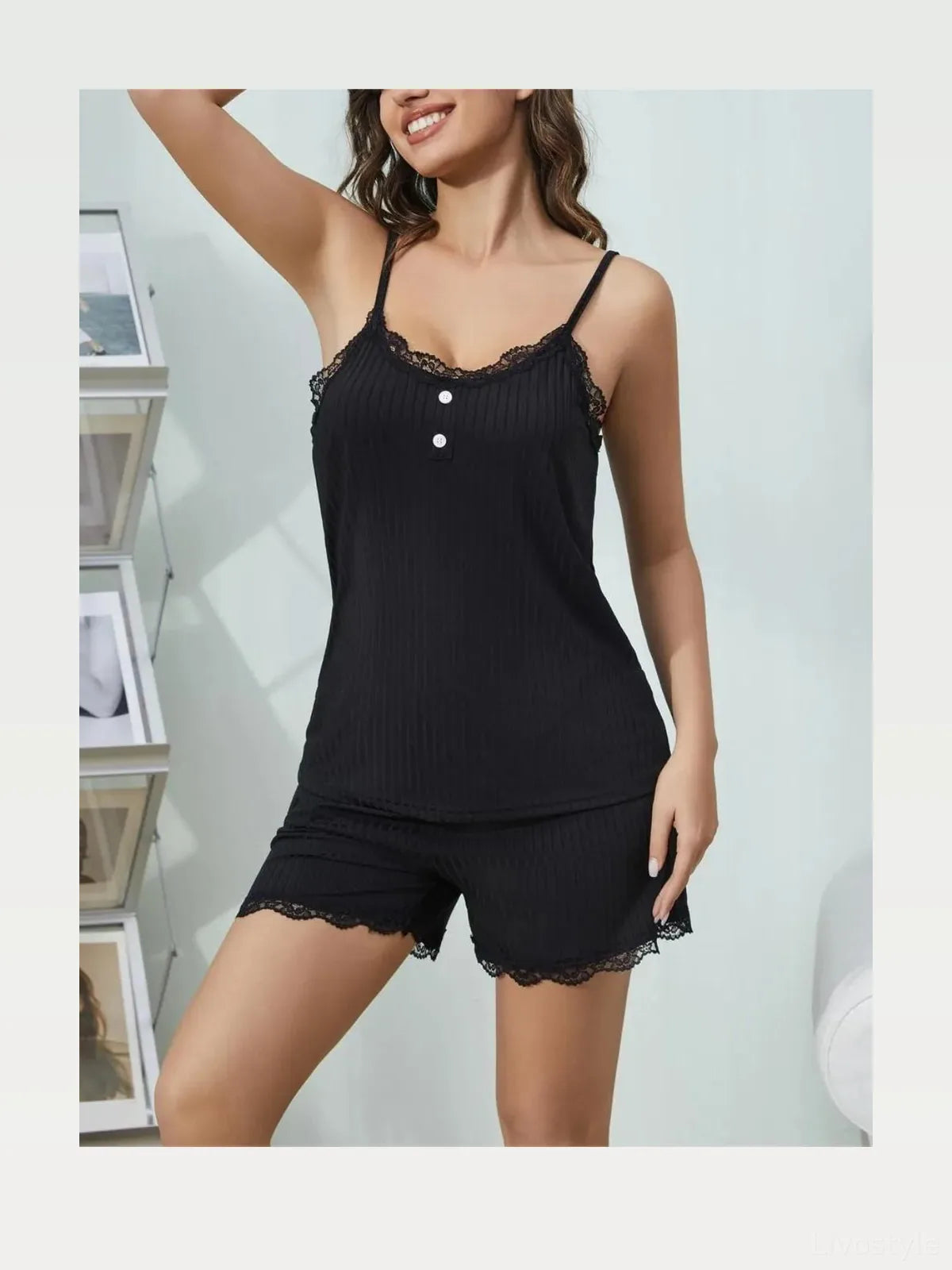 Ribbed Scoop Neck Top and Shorts Lounge Set — styled showcase — Livostyle