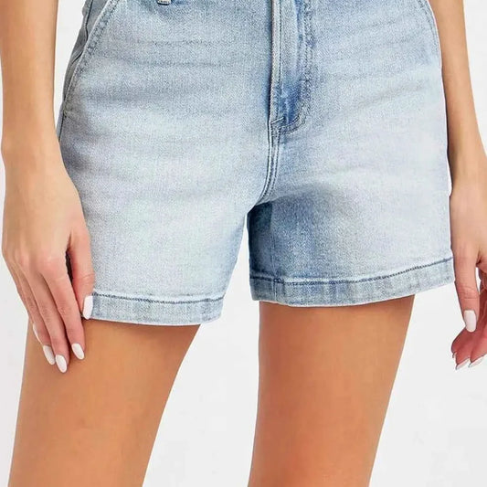High Rise Denim Shorts — square view — Livostyle