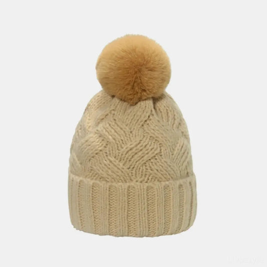 Roll Rim Cable-Knit Hat — square view — Livostyle