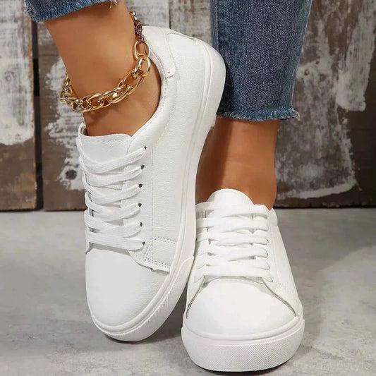 Round Toe Platform Sneakers — square view — Livostyle
