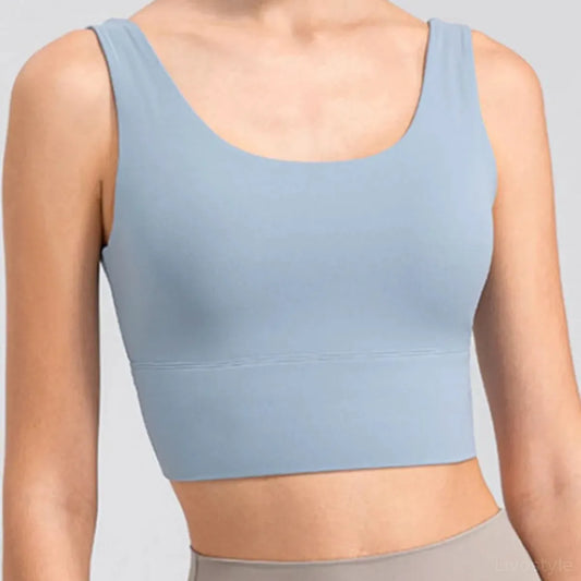 Scoop Neck Wide Strap Active Tank — square view — Livostyle