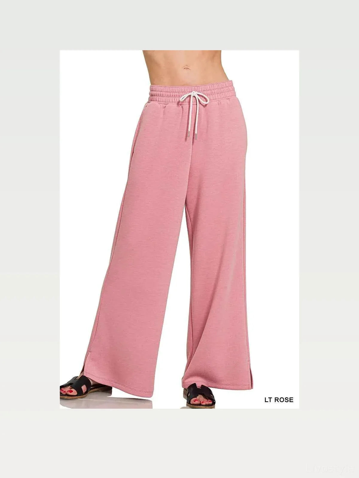 Scuba Drawstring Pants in LT ROSE — styled showcase — Livostyle