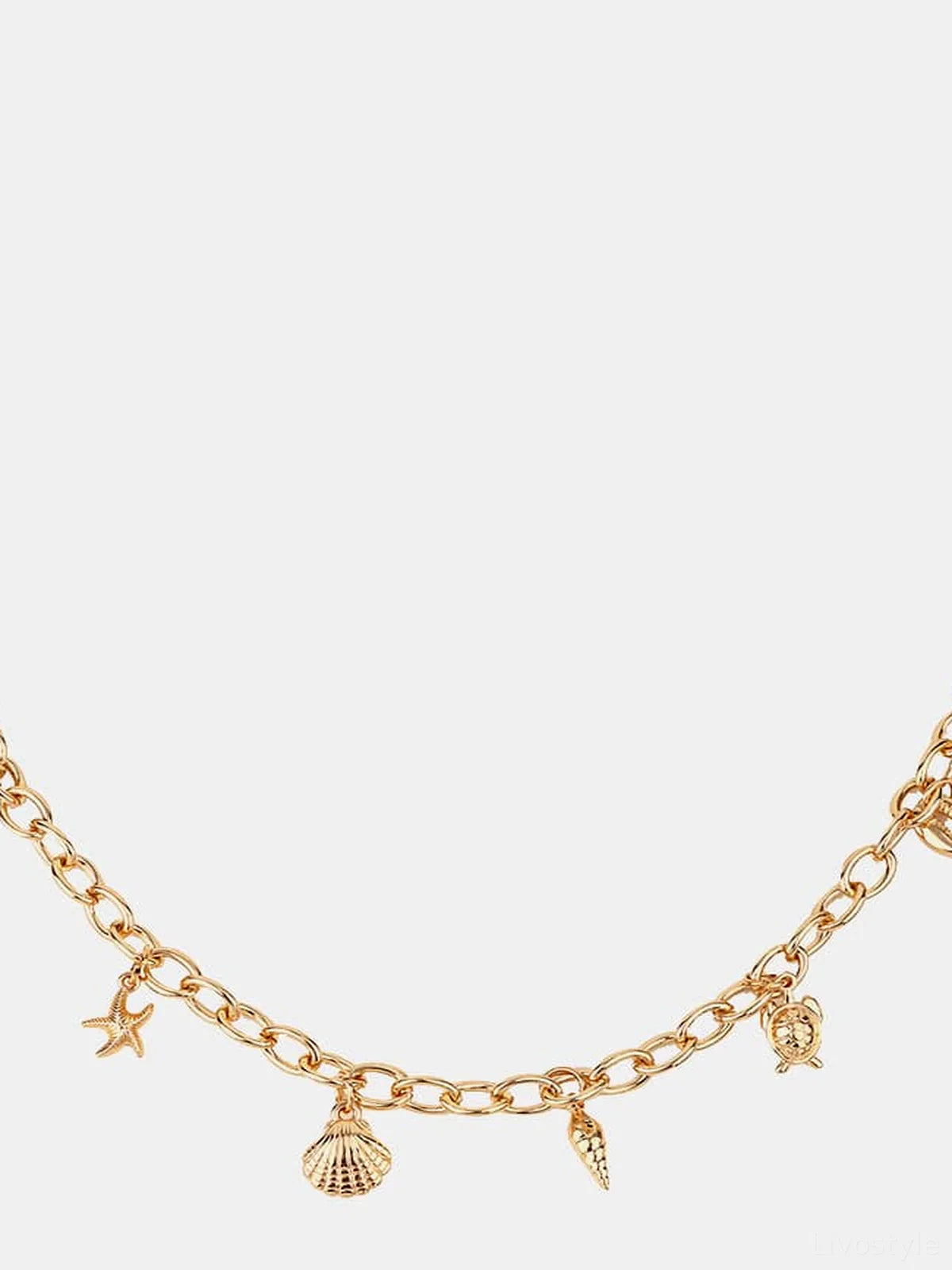 Sea Element Charm Iron Chain Belt — detail view — Livostyle