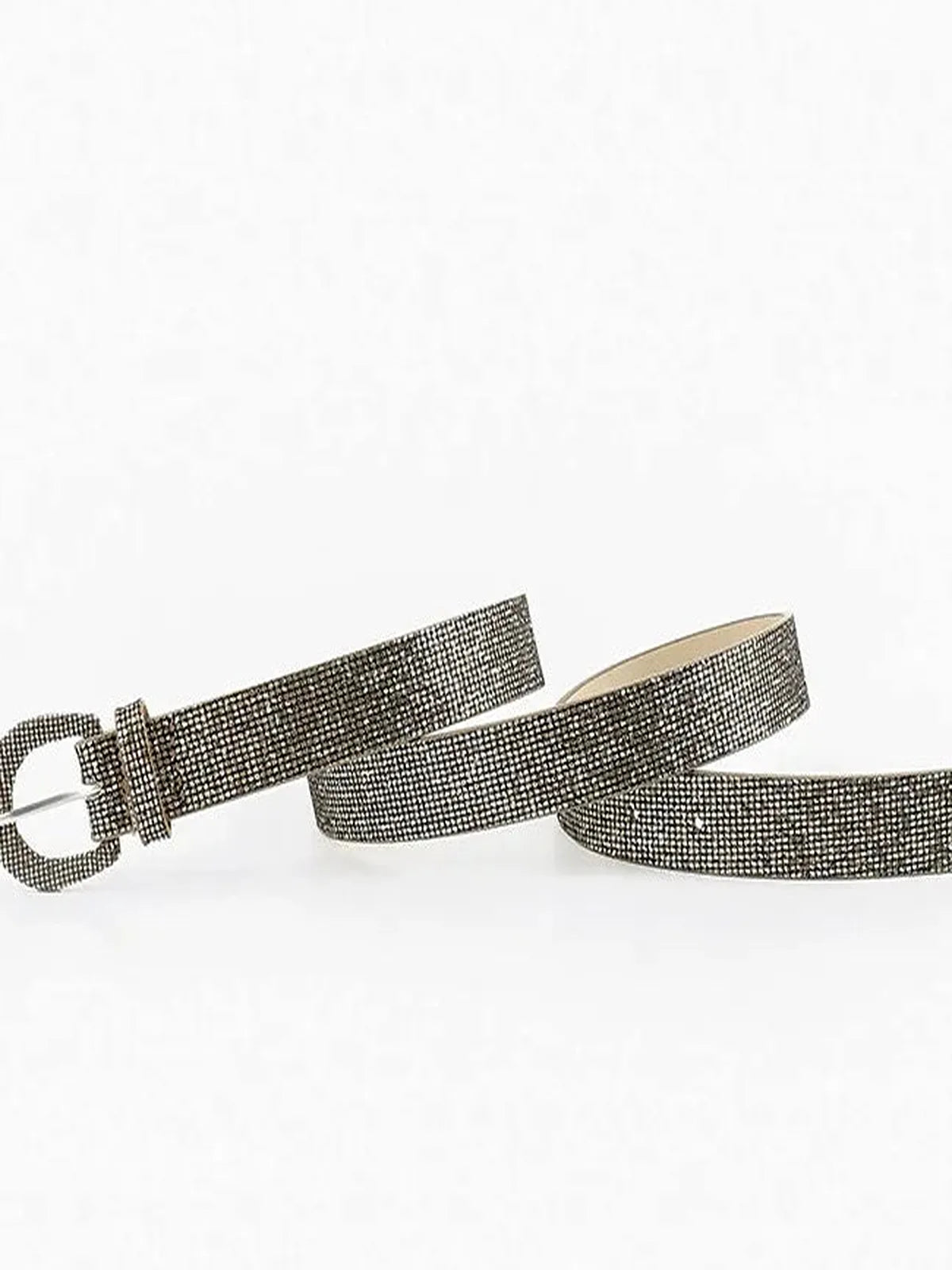Sequin PU Leather Belt — detail view — Livostyle