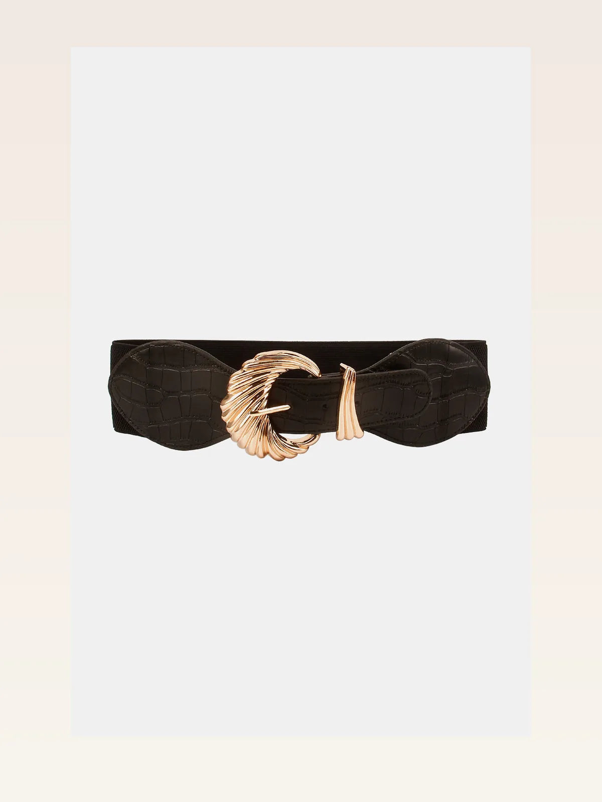 Shell Alloy Buckle Elastic Belt — styled showcase — Livostyle