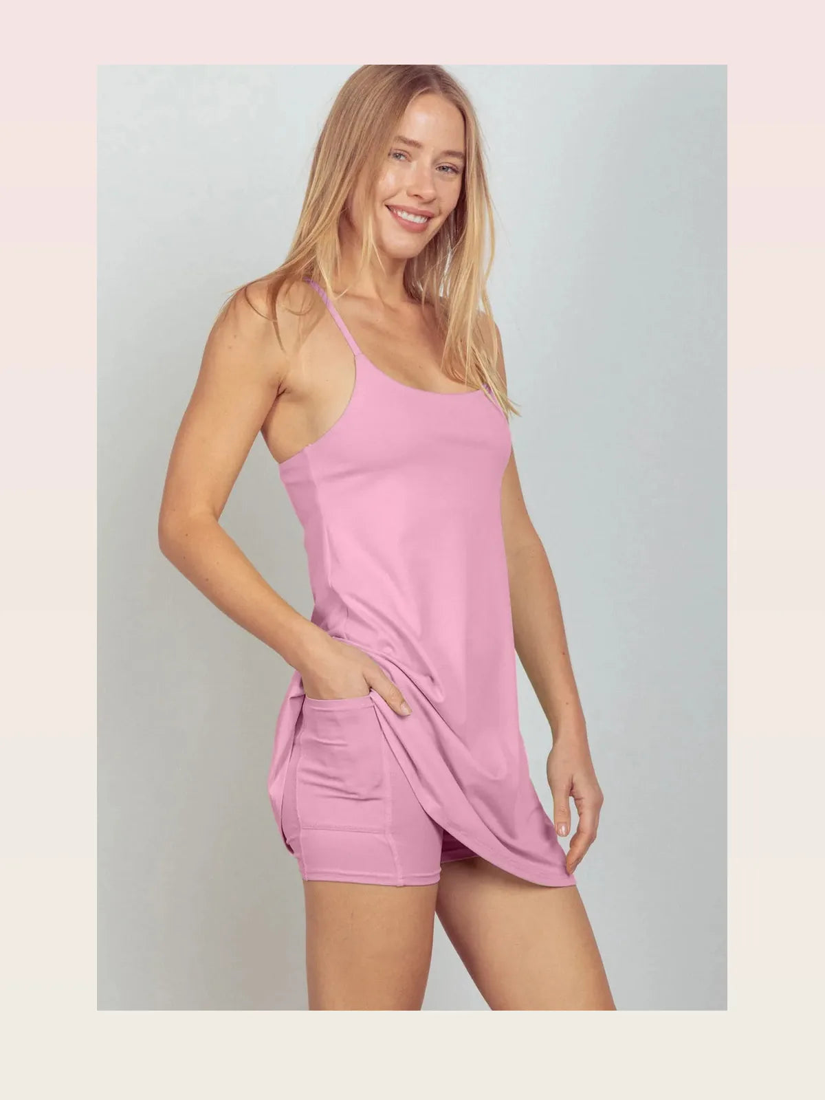 Sleeveless Active Tennis Dress with Unitard Liner — styled showcase — Livostyle