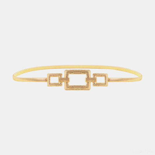Square Shape Zinc Alloy Buckle Iron Belt — square view — Livostyle