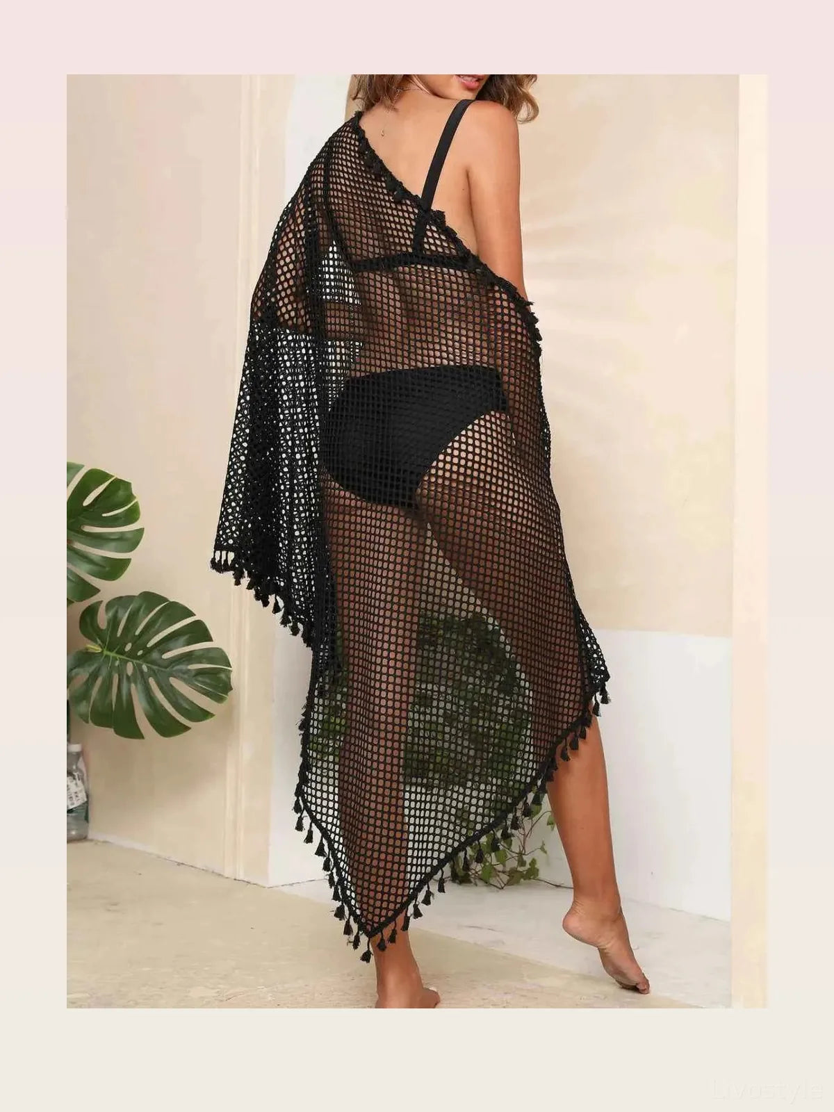 Tassel Openwork Open Front Cover-Up — styled showcase — Livostyle