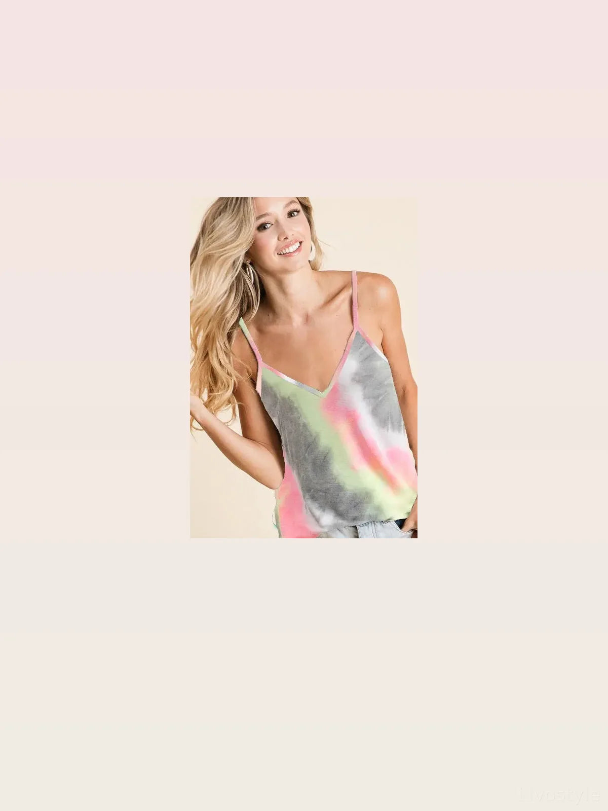 Vibrant Tie Dye Sleeveless Top in French Terry — styled showcase — Livostyle