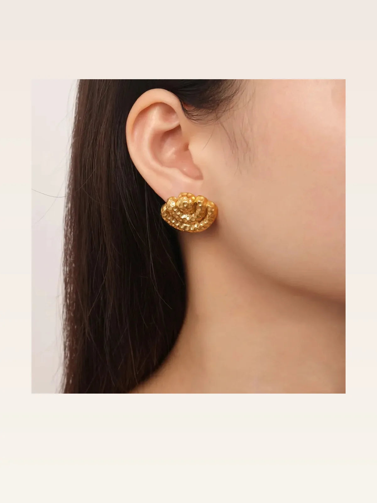 Titanium Steel Geometric Shape Earrings in Gold — styled showcase — Livostyle