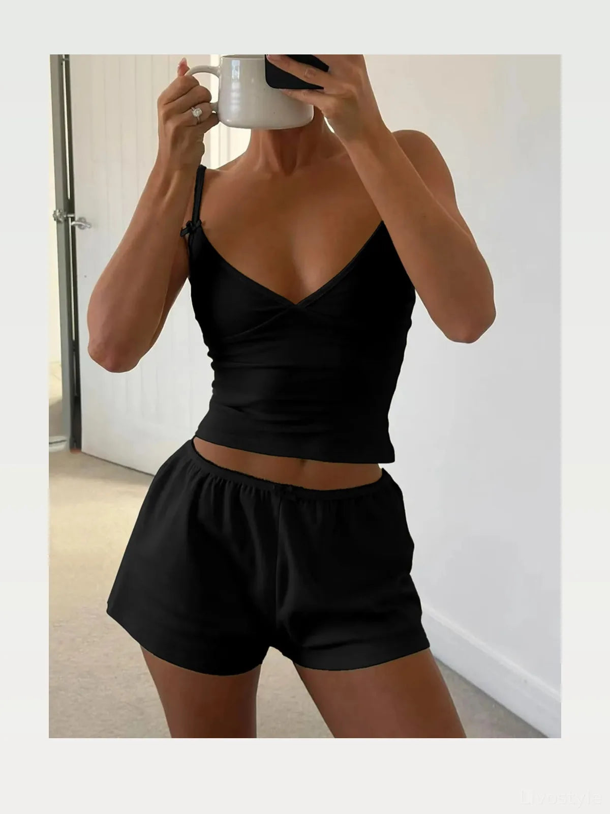 V-Neck Cami and Shorts Set — styled showcase — Livostyle