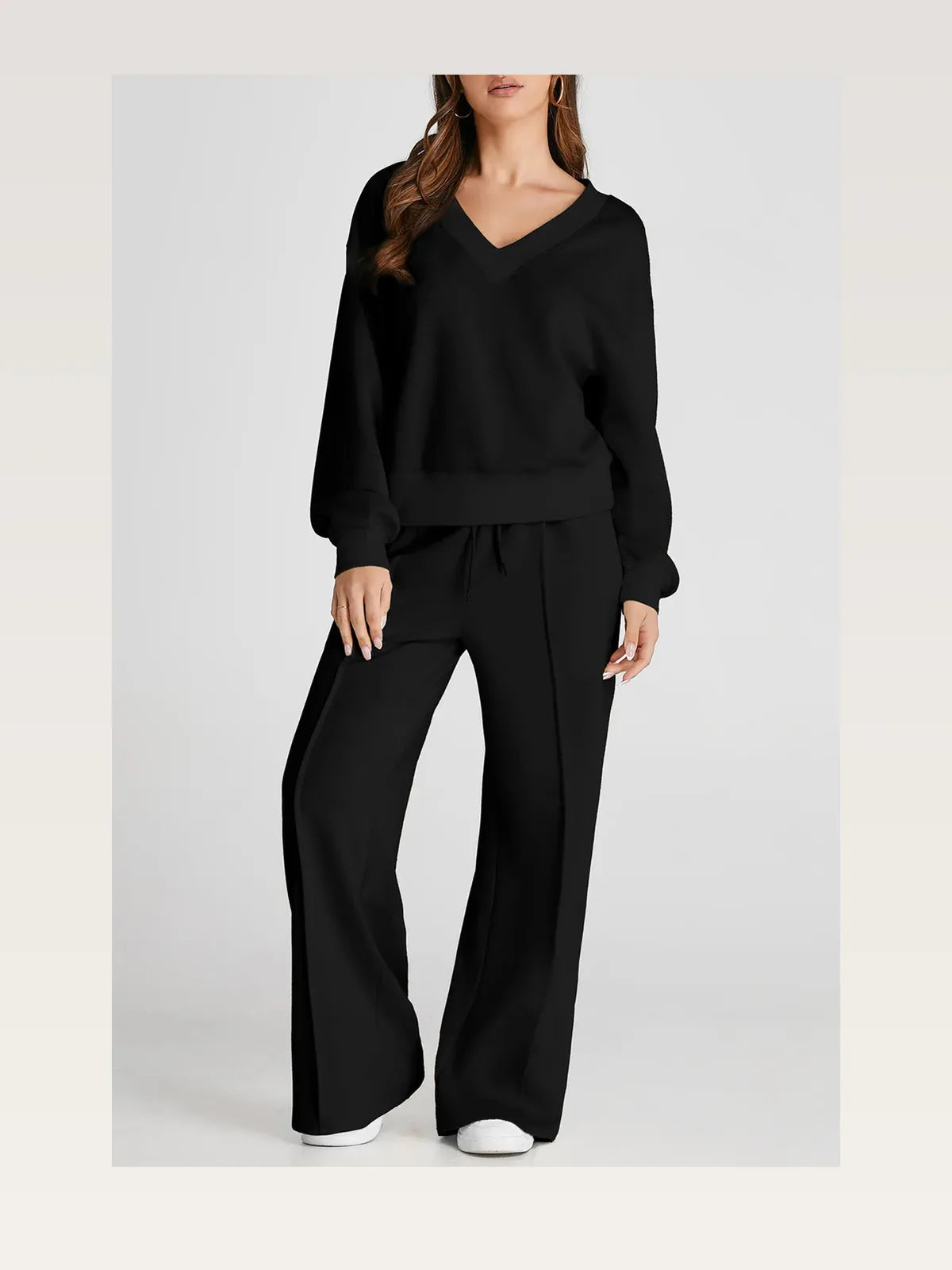 V-Neck Long Sleeve Top and Pants Active Set — styled showcase — Livostyle