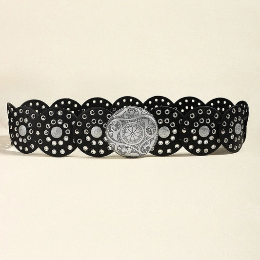 Vintage PU Leather Wide Belt — square view — Livostyle