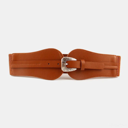 Wide Elastic Belt with Alloy Buckle — square view — Livostyle