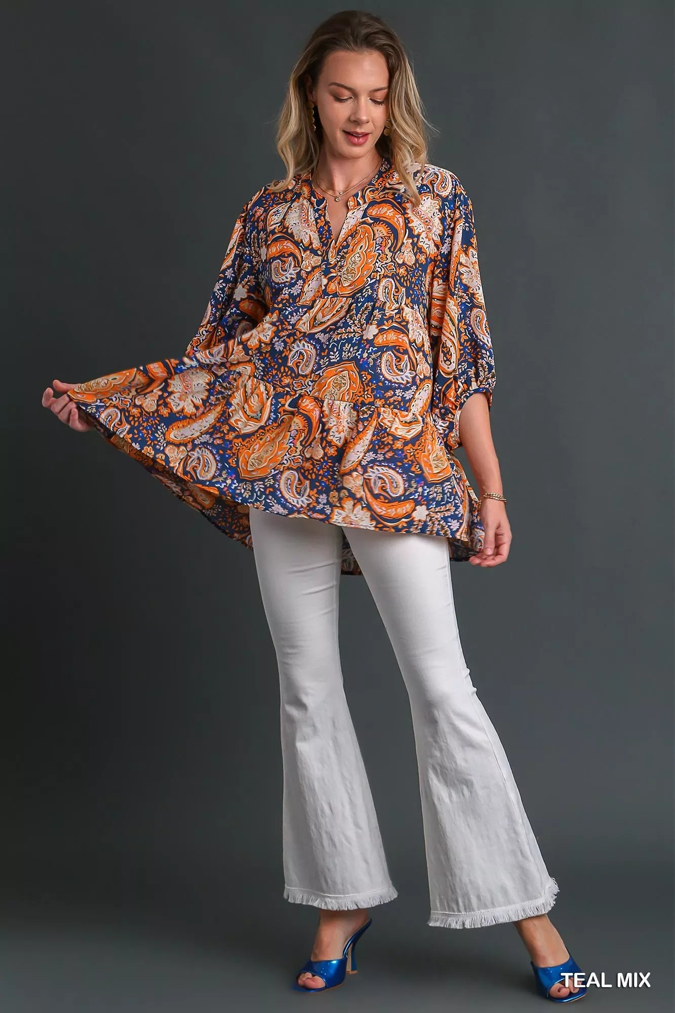 Mix Paisley Boho Tunic Blouse styling — Livostyle