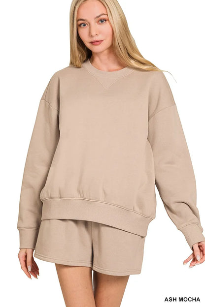 Fleece Long Sleeve Sweatshirts & Shorts Set — Livostyle