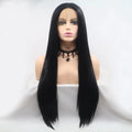24" Lace Front Synthetic Wig in Black, Long Straight — Livostyle