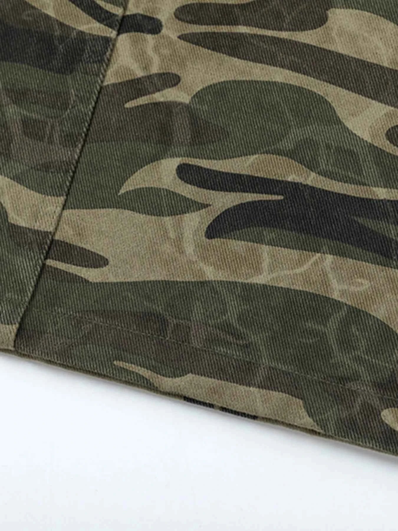 Men's Wide Leg Camouflage Cargo Pants