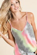 Vibrant Tie Dye Sleeveless Top in French Terry — Livostyle