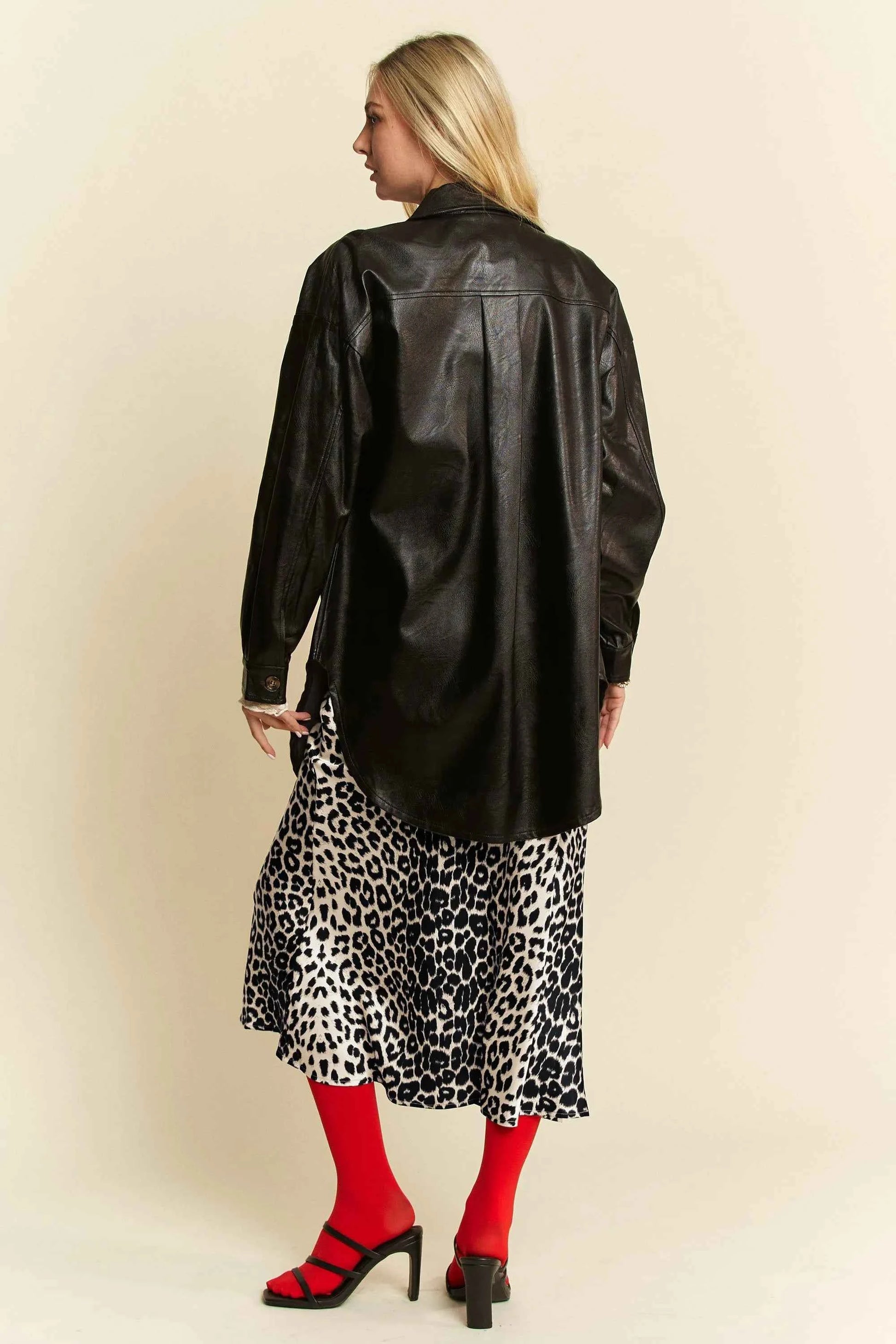 Davi & Dani Leopard Animal Print Long Length Skirt