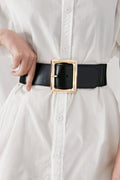 Rectangle Buckle Elastic Wide Belt — Livostyle