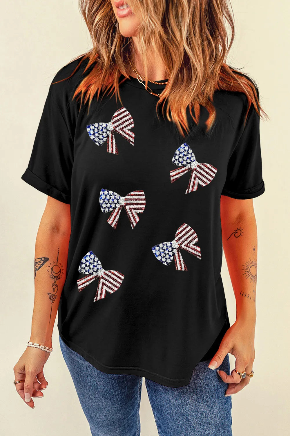 US Flag Round Neck Short Sleeve T-Shirt — Livostyle