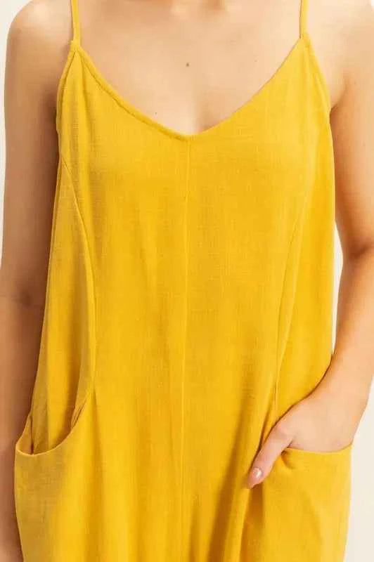 HYFVE V-Neck Pocket Detail Side Tie Hem Romper